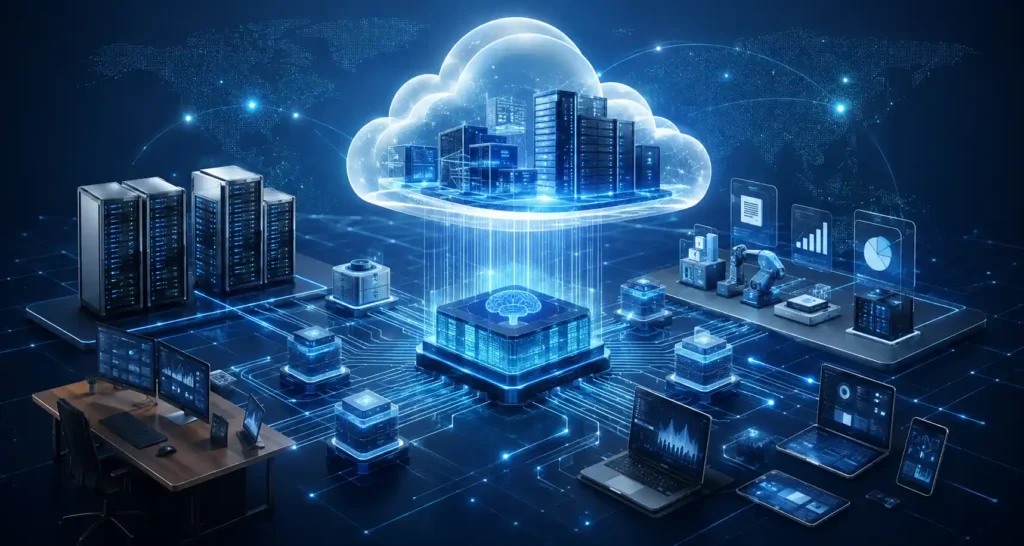 Cloud computing infrastructure supporting AI and digital transformation