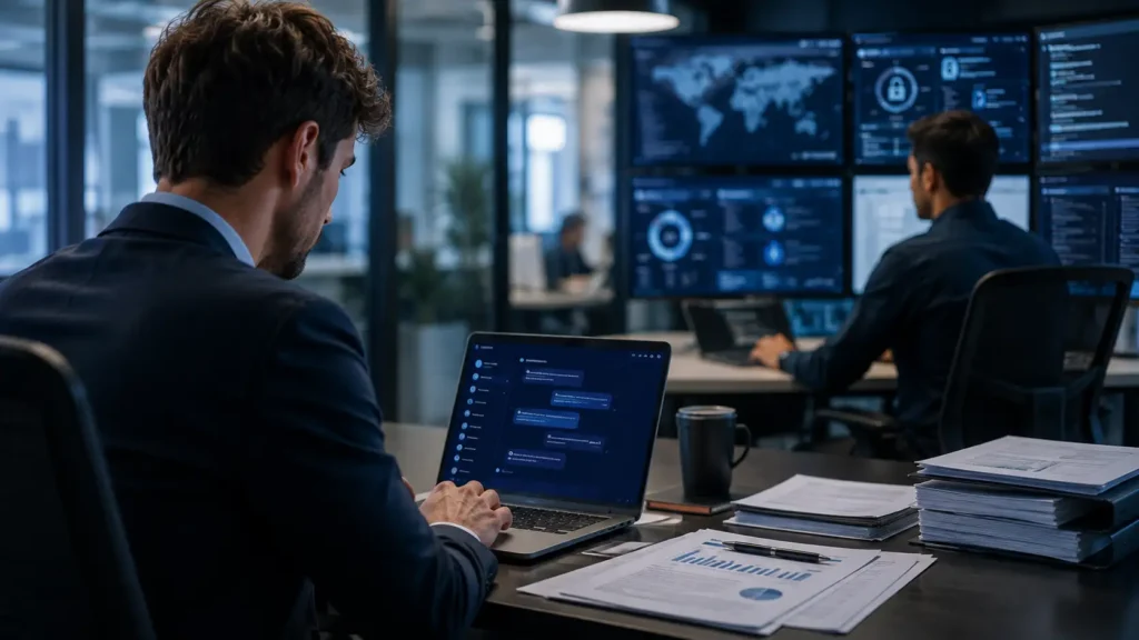 Employee using an unauthorized AI tool creating shadow AI security risk
