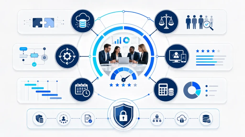Compensation management software evaluation criteria and scoring framework