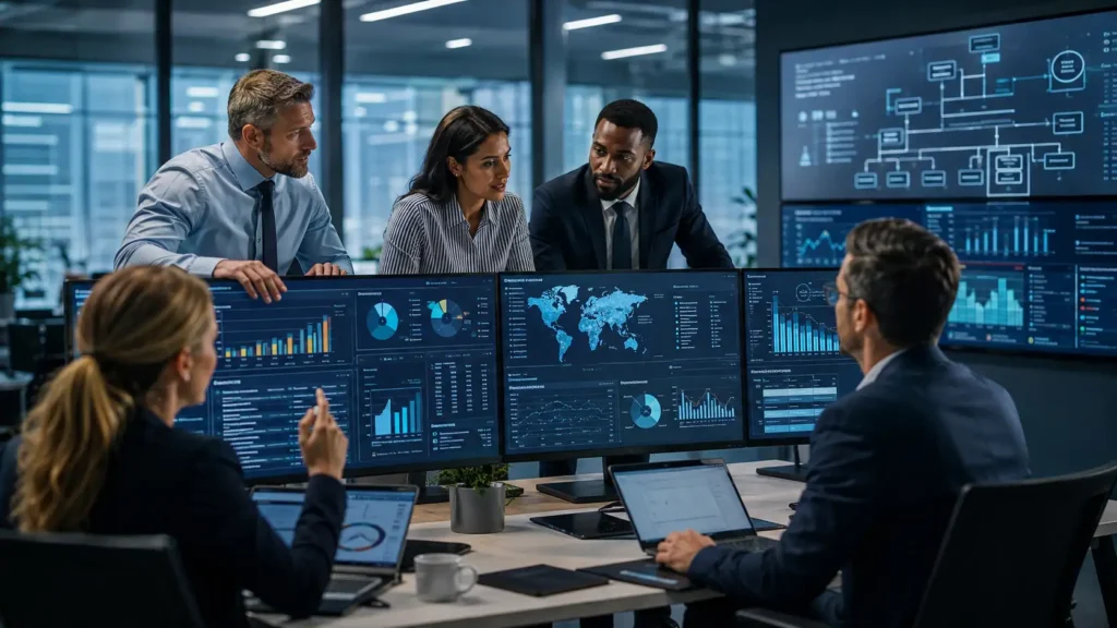 Enterprise HR team using integrated compensation management software