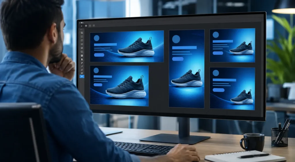 AI automatically adapting one advertising creative to multiple aspect ratios
